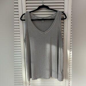Old Navy Black and White Striped Tank Top